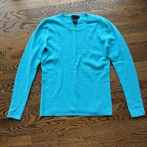 Preswick & Moore 100% Cashmere Crewneck Sweater Blue Medium